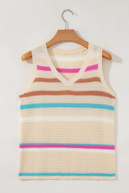 Threaded Pear Lexi Stripe Textured Knit Sweater