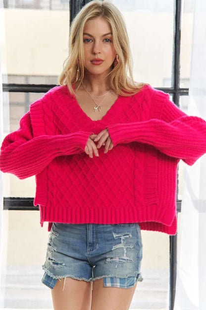 ADORA Ruffle Detail Adorable Sweater