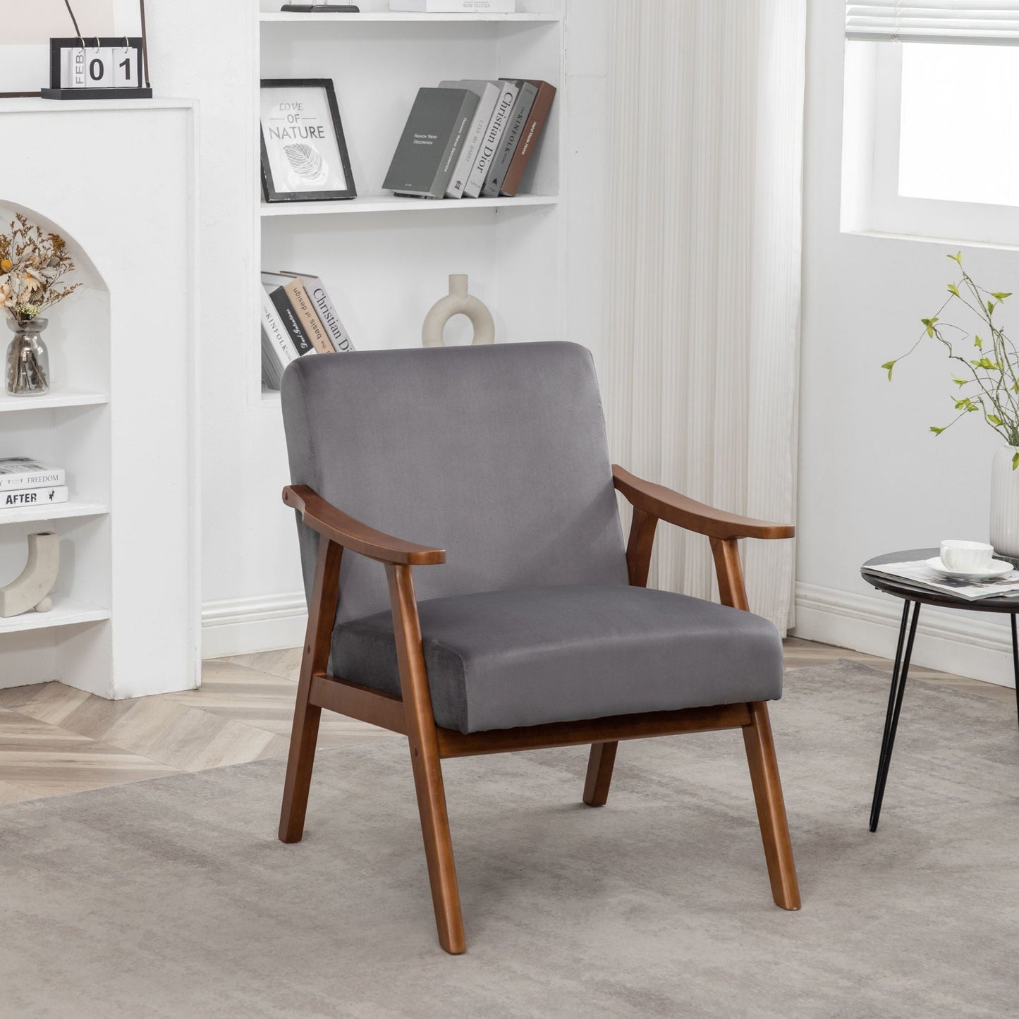 Accent Chair, Classic Mid Century Modern for Extra Seating