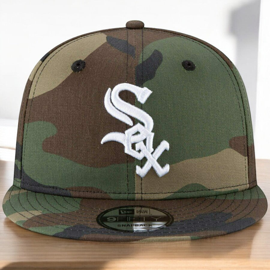 Men's New Era MLB 950 Basic Wooland Camo Snapback - Chicago White Sox