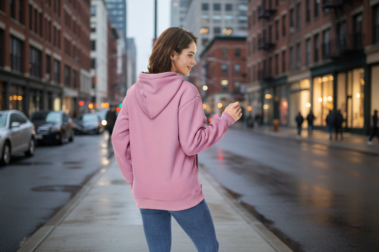 🖤 Women’s Winter Velvet Hoodie — Solid Color Warm Sweatshirt