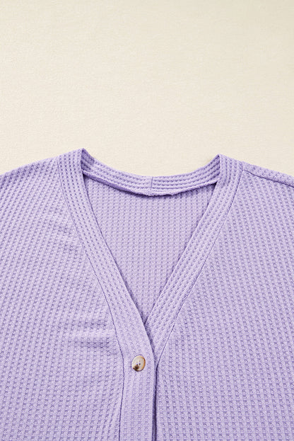 Threaded Pear Rosie Waffle Knit Front PLUS Cardigan