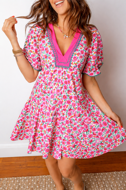 Threaded Pear Annika Bubble Sleeve Mini Dress