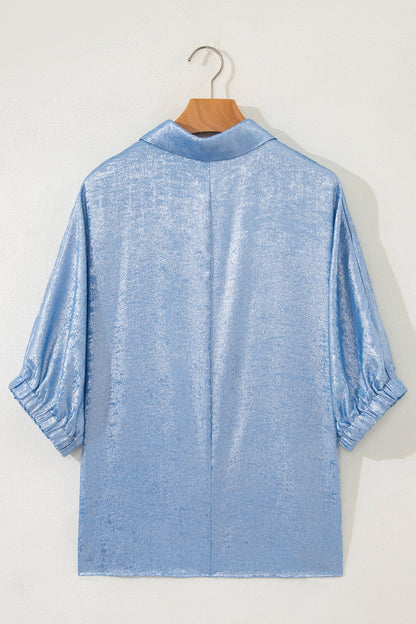 Threaded Pear Jolene Half Sleeve Metallic Top