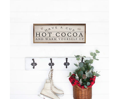 Kendrick Home Hot Cocoa Have A Cup Whitewash