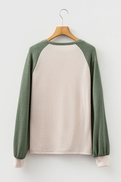 Threaded Pear Peyton Block Raglan Sleeve Top