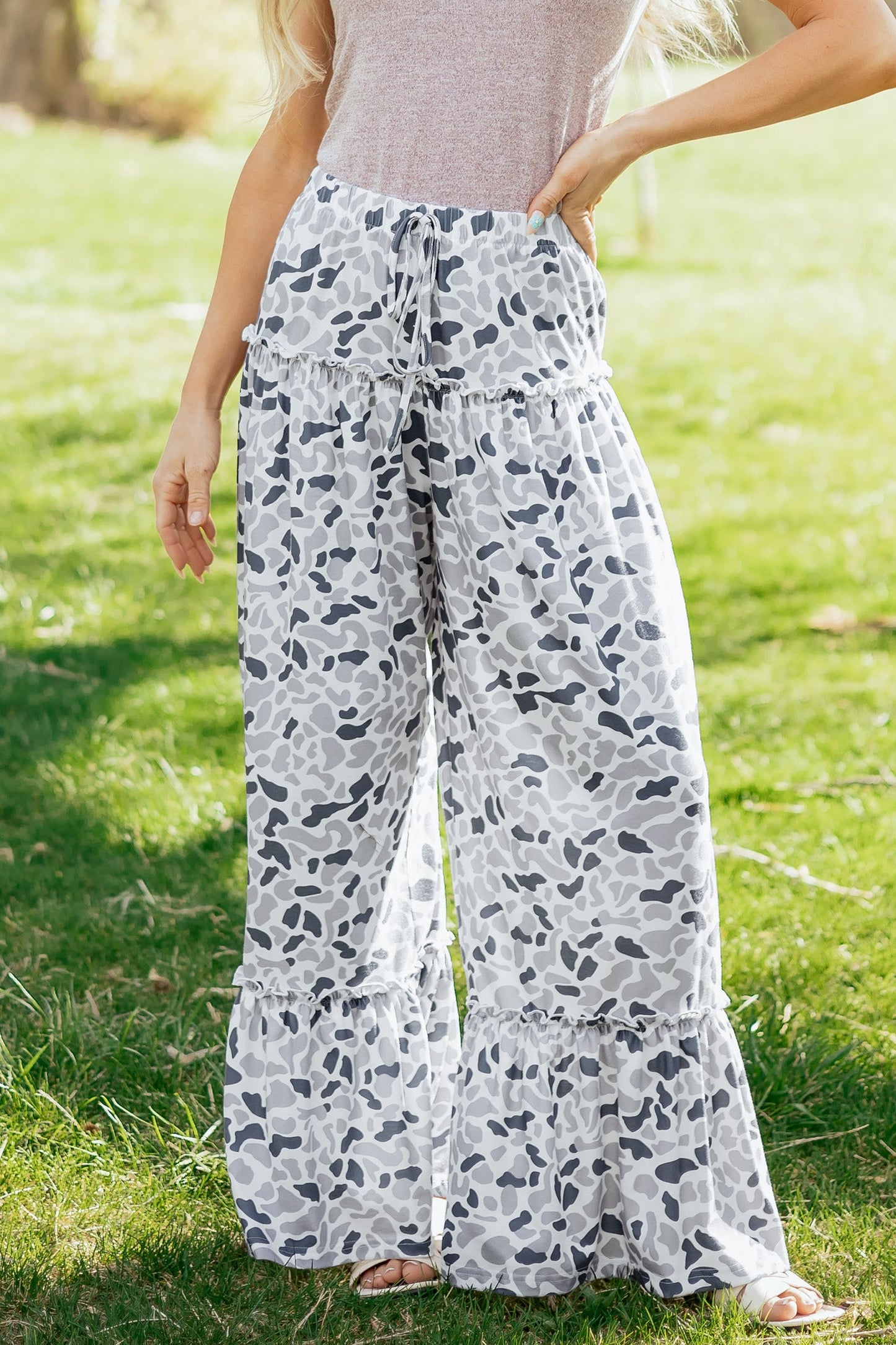Threaded Pear Hope Wide Leg Casual Pants