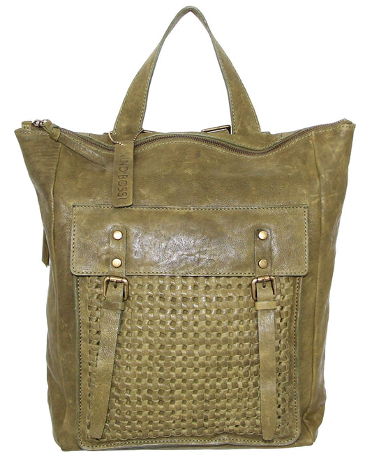 Nino Bossi Suzanna Leather Backpack - Moss