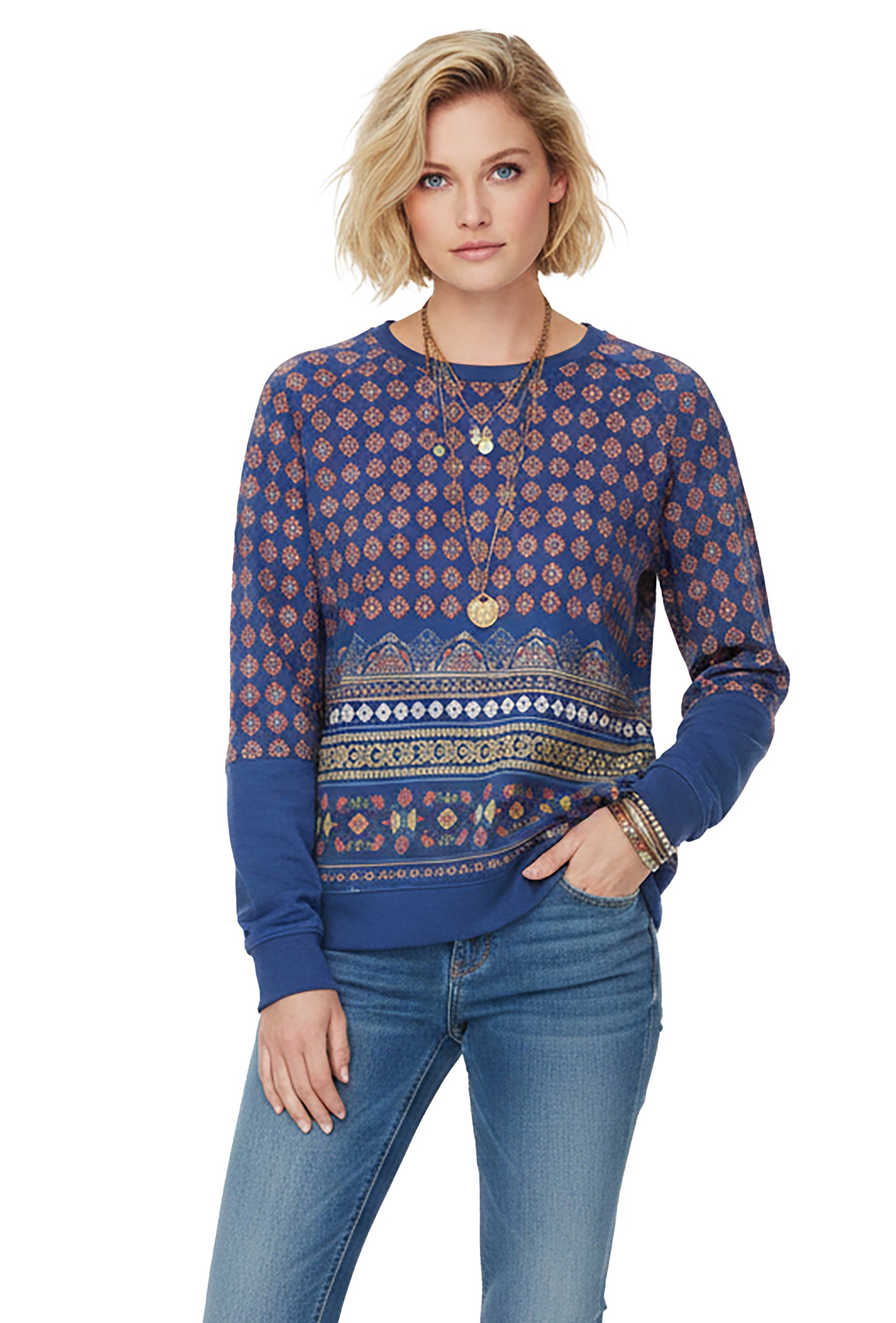 Blue Multicolor Print-