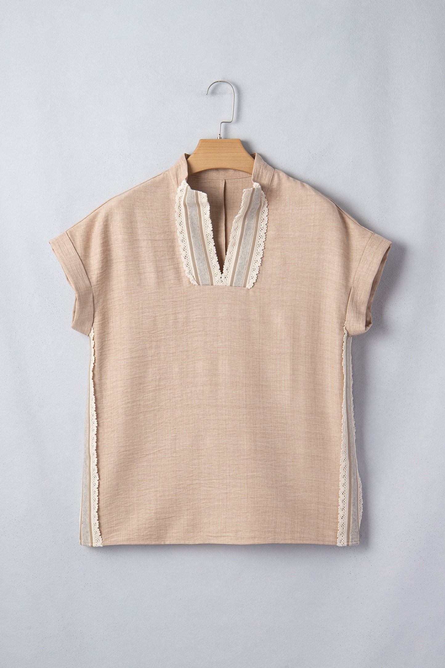 Threaded Pear Jessica Rolled Short Sleeve Blouse