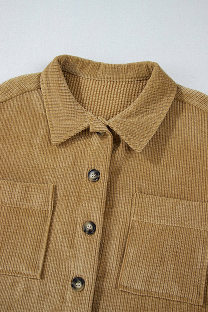 Threaded Pear Giuliana Patched Up Corduroy Shacket