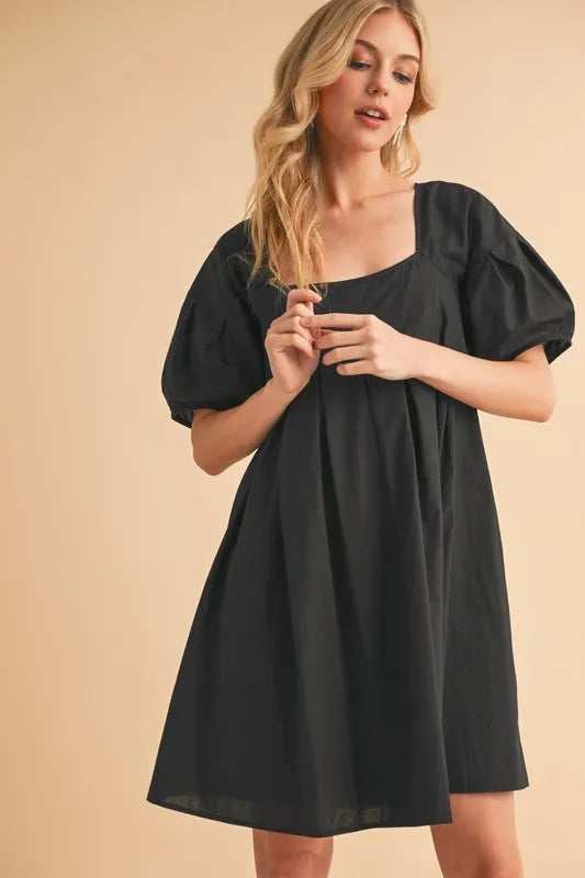 Aemi + Co Square Neck Babydoll Dress with Pockets