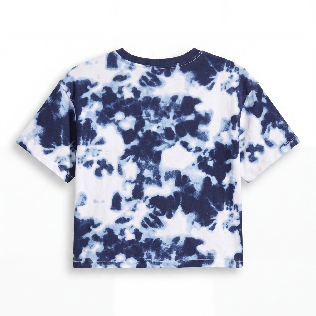 Blue and white tie-dye-