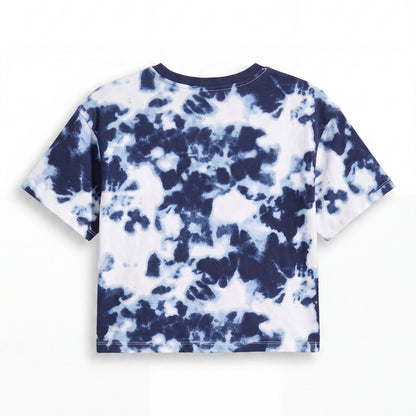 Blue and white tie-dye-