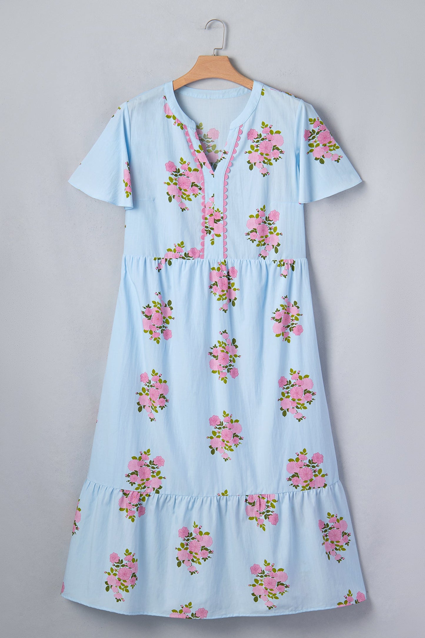 Threaded Pear Lucy Print Scalloped Trim Plus Dress