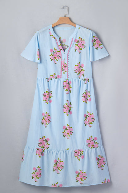 Threaded Pear Lucy Print Scalloped Trim Plus Dress