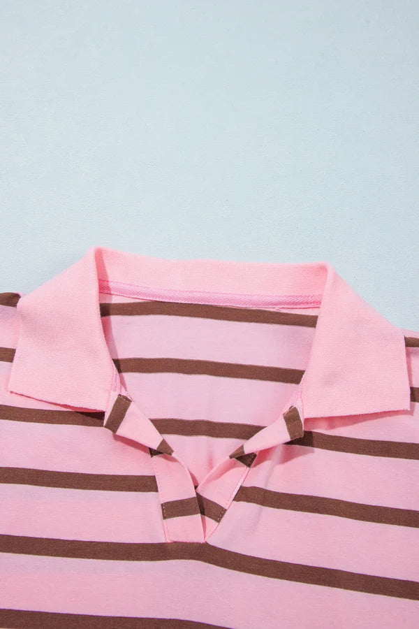 Threaded Pear Winnee Collar Shift Top Long Sleeve Top