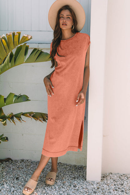 Threaded Pear Eloise Mineral Wash Pocketed T-shirt Long Dress