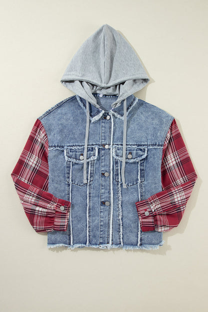 Threaded Pear Olivia Hooded Raw Hem Jacket