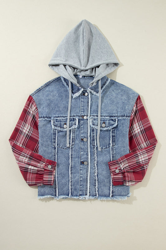 Threaded Pear Olivia Hooded Raw Hem Jacket