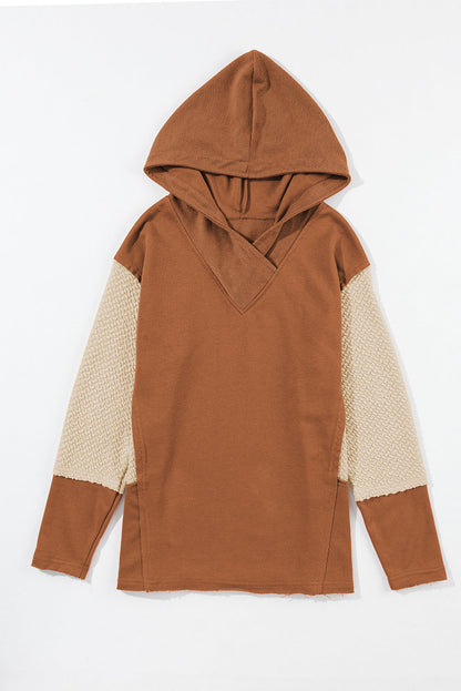 Threaded Pear Daphne Sleeves Patchwork Colorblock Hoodie