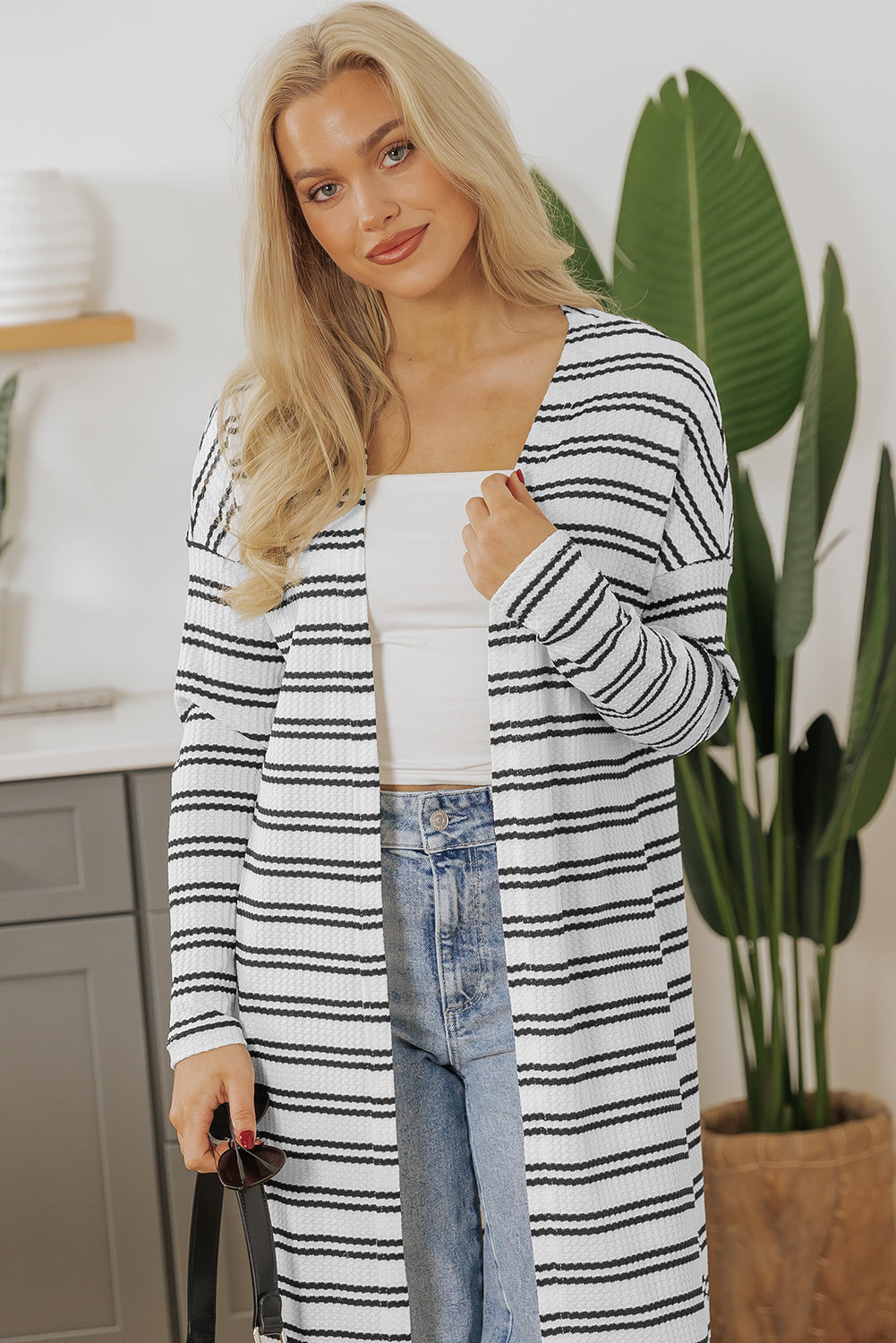 Threaded Pear Millie Open Front Duster Cardigan