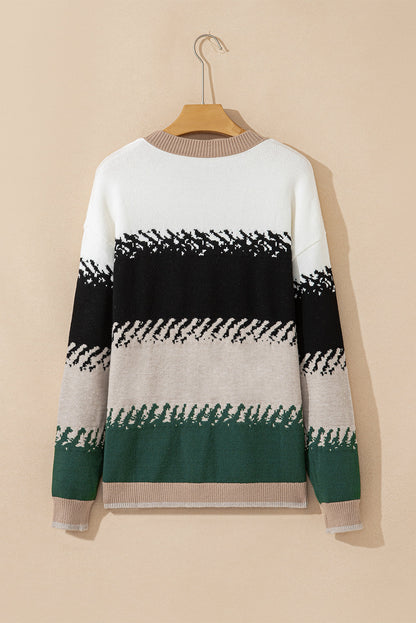Threaded Pear Sophia Pattern Drop Shoulder Sweater