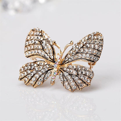 Cubic Zirconia & Goldtone Butterfly Brooch-3