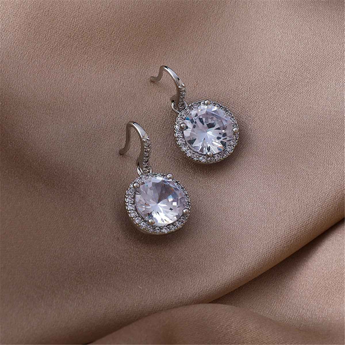 Sk Clear Crystal & Cubic Zirconia Hola Drop Earrings