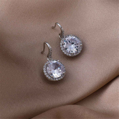 Sk Clear Crystal & Cubic Zirconia Hola Drop Earrings
