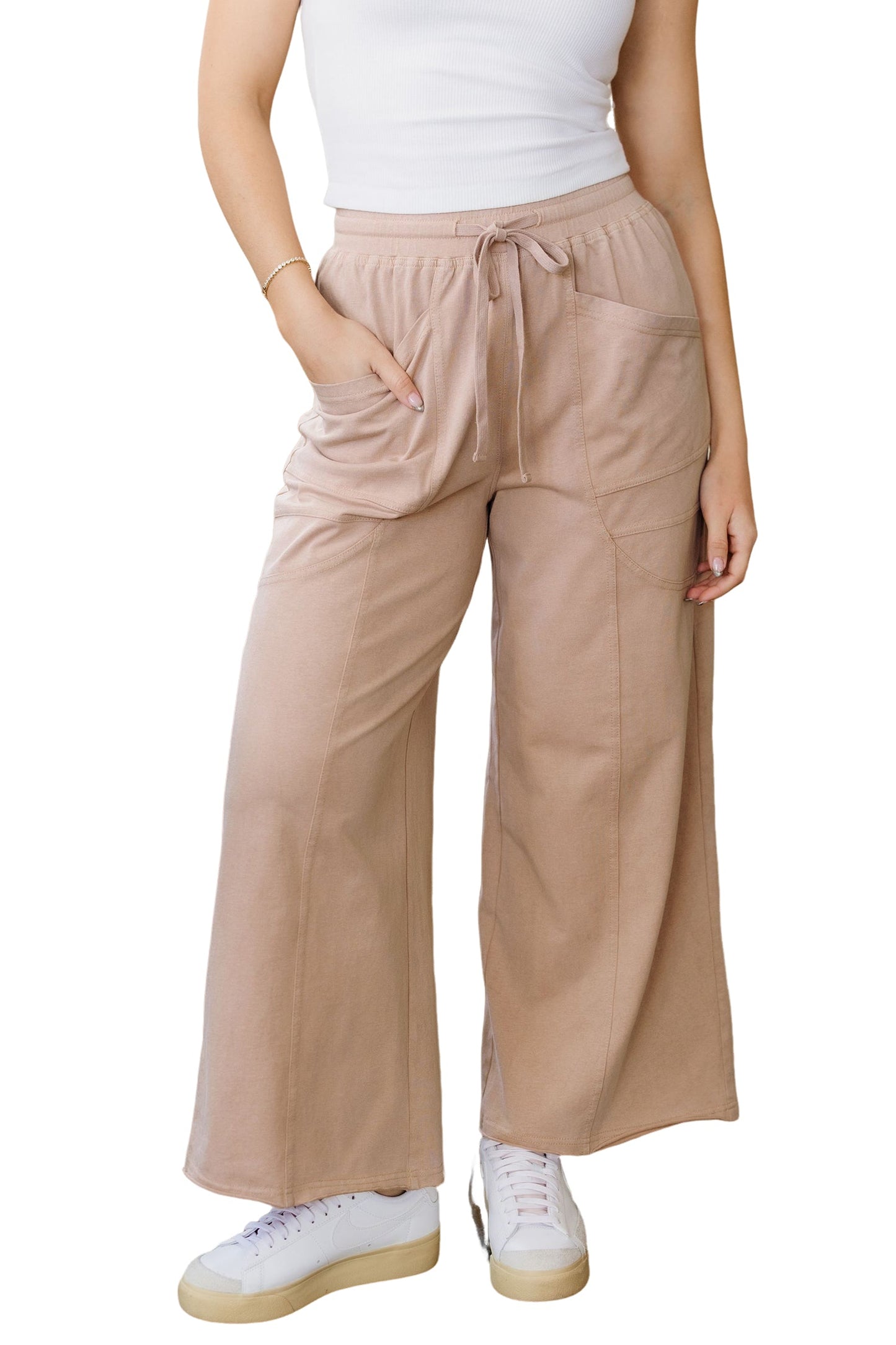 Threaded Pear Elena Trim Wide Leg Pants