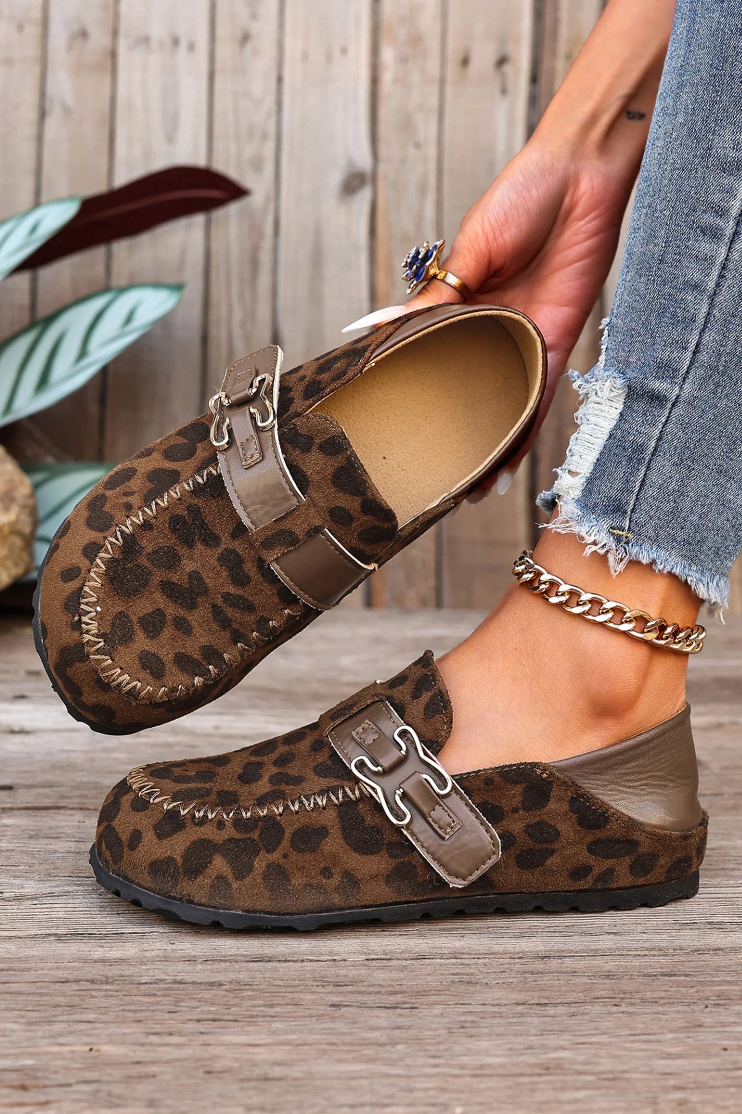Threaded Pear Keziah Buckle Slip On Shoes
