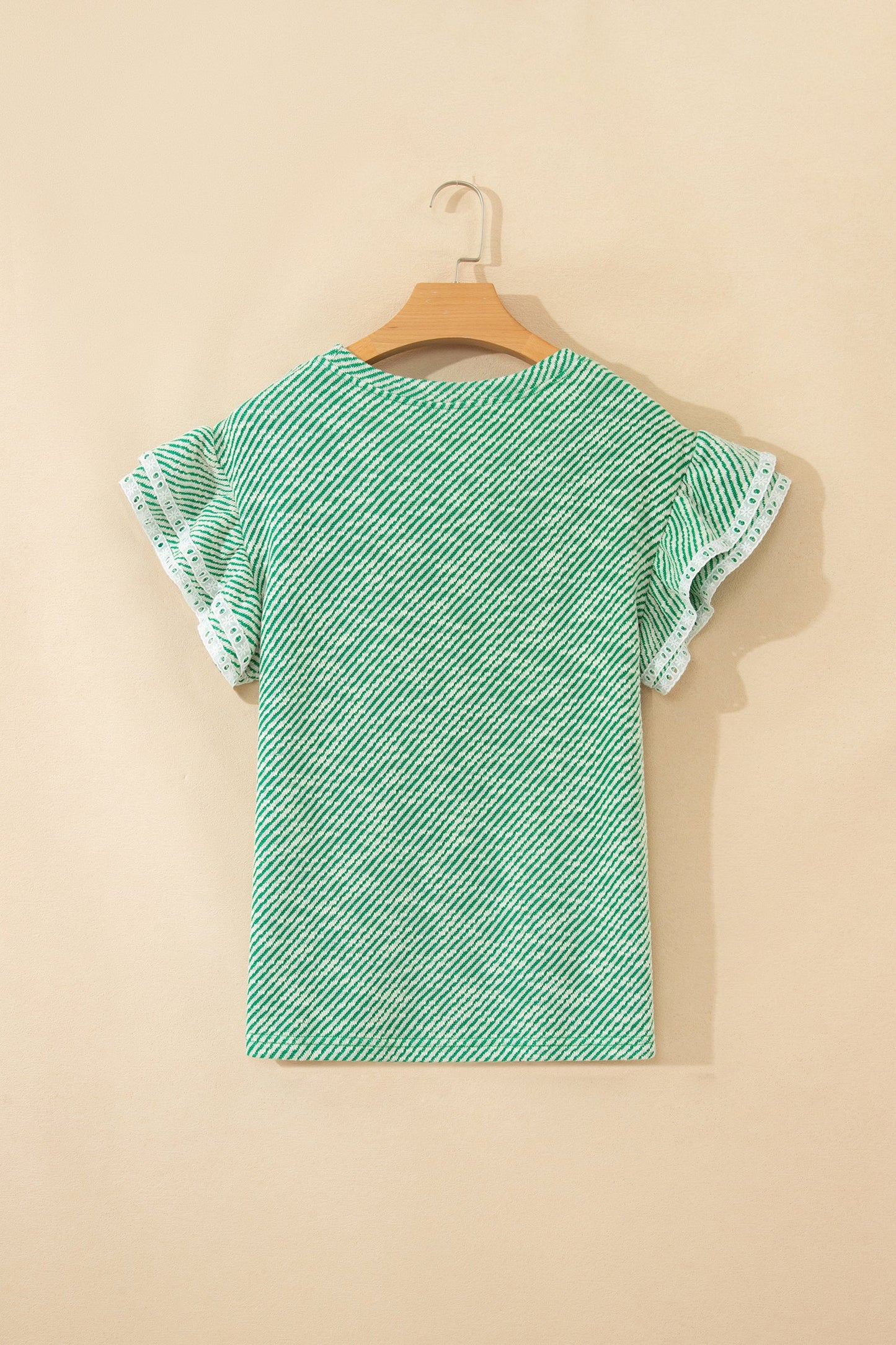 Threaded Pear Elisabeth Ruffled Short Sleeve Blouse