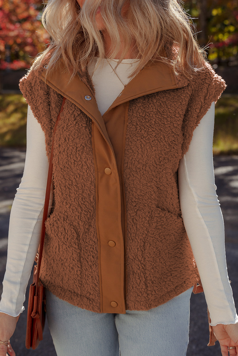 Threaded Pear Evelyn Knot Side Plush Vest