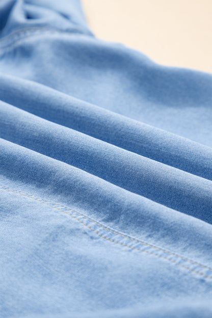 Threaded Pear Daphne High Low Chambray Shirt