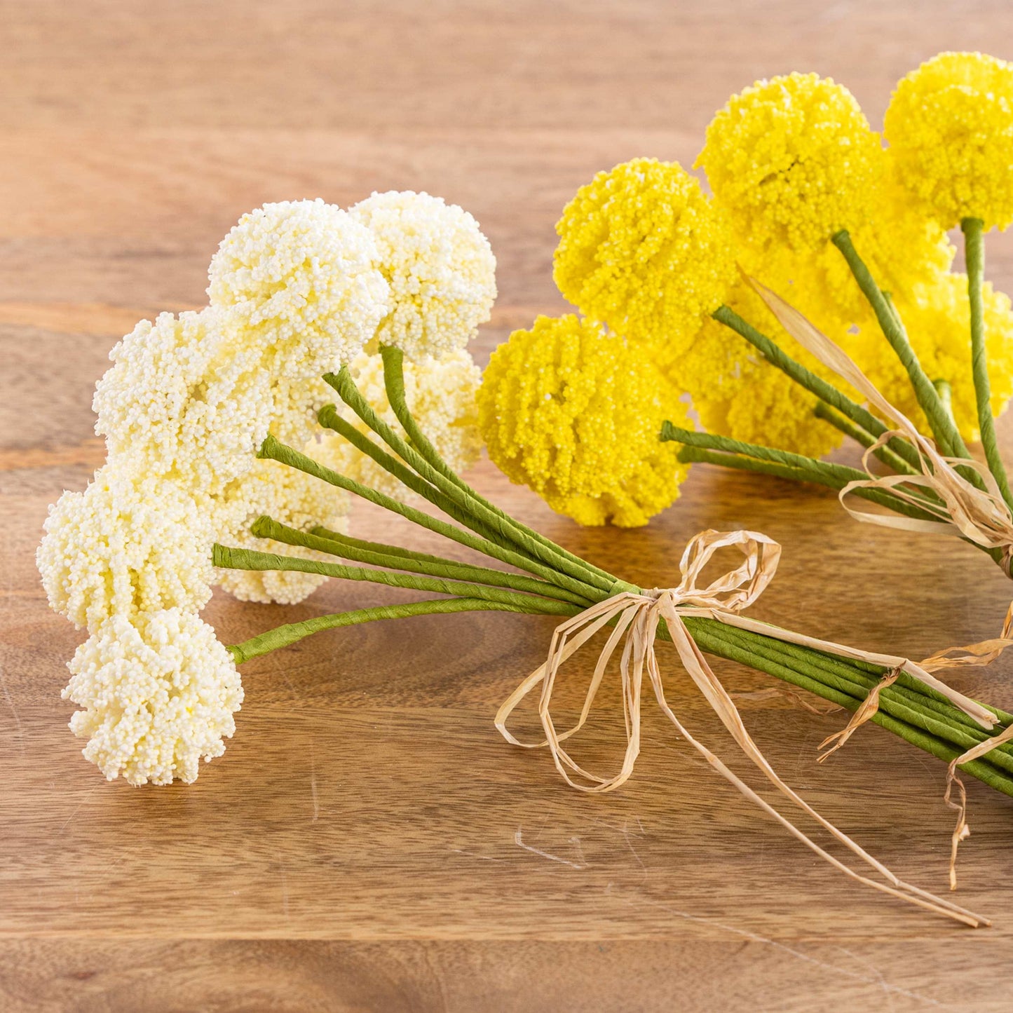 Faux Floral Billy Bob Bunch Yellow Artificial Stems Spring Home Decorations for a Bright Seasonal Touch