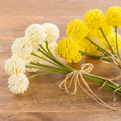 Faux Floral Billy Bob Bunch Yellow Artificial Stems Spring Home Decorations for a Bright Seasonal Touch