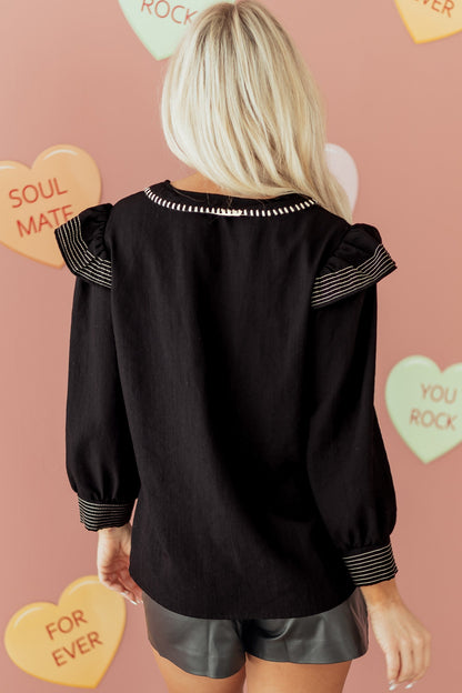 Threaded Pear Elowen Long Sleeve Blouse Long Sleeve Top