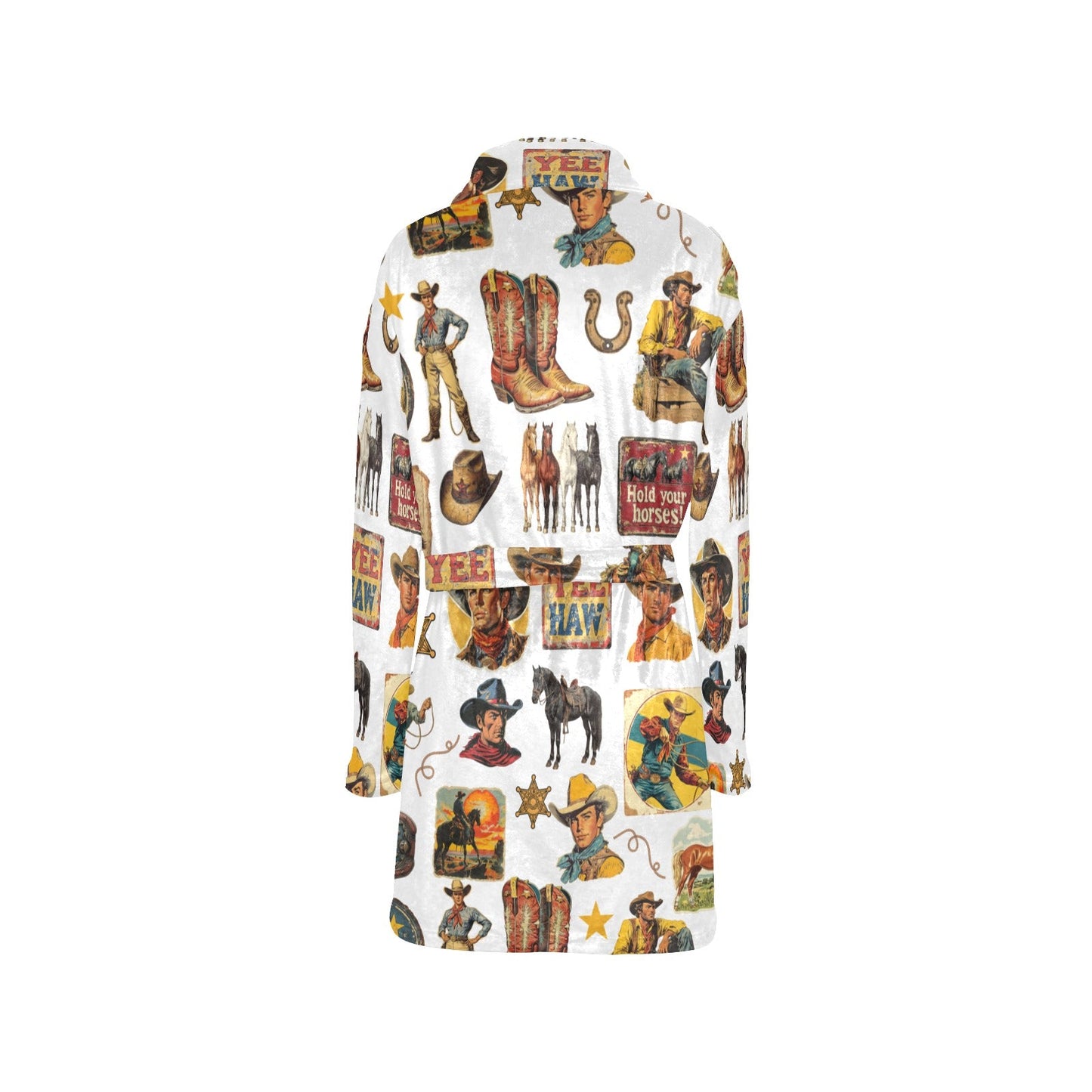 Baha Ranch Vintage Cowboy Collage Western Women's Robe