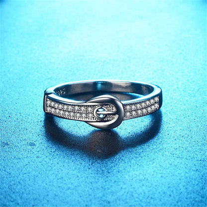 Cubic Zirconia & Silvertone Belt Band-11