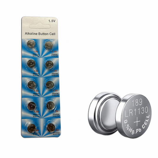 Prime Goods 10 PCS LR1130 AG10 389 Alkaline Battery 1.5V Button Cell for Watch Calculator US - Silver