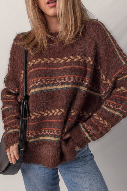 Threaded Pear Madison Knitted Drop Shoulder Sweater