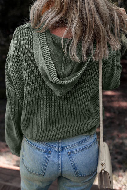 Threaded Pear Sofioya Knit Drawstring Hooded Sweater