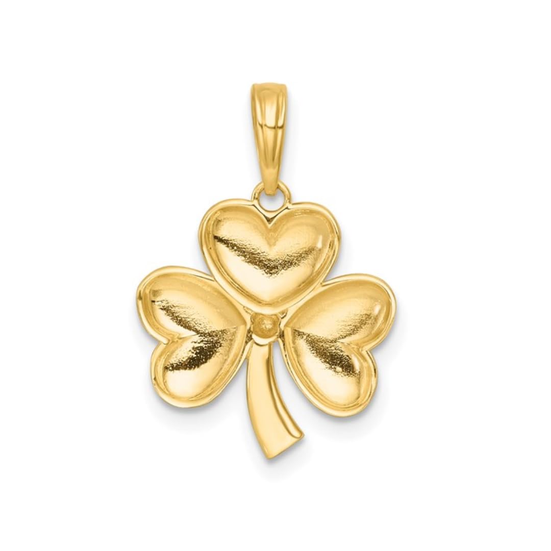 Three Leaf Clover Charm 14K Yellow Gold Pendant