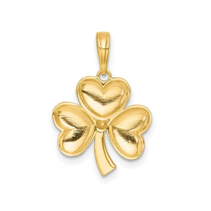 Three Leaf Clover Charm 14K Yellow Gold Pendant