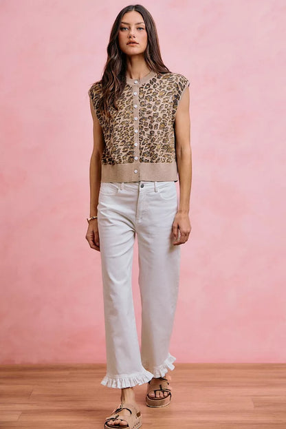 SO ME Ruffled Bottom Detail Mid Rise Jeans