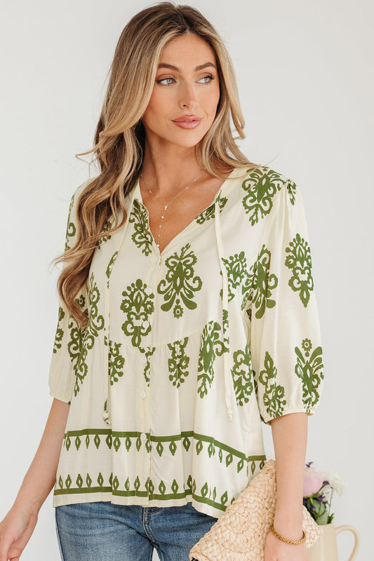 Threaded Pear Keziah Puffy Half Sleeve Shirt