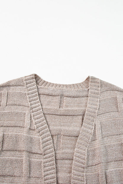 Threaded Pear Athena Knit Open Front Chic Cardigan with Pockets