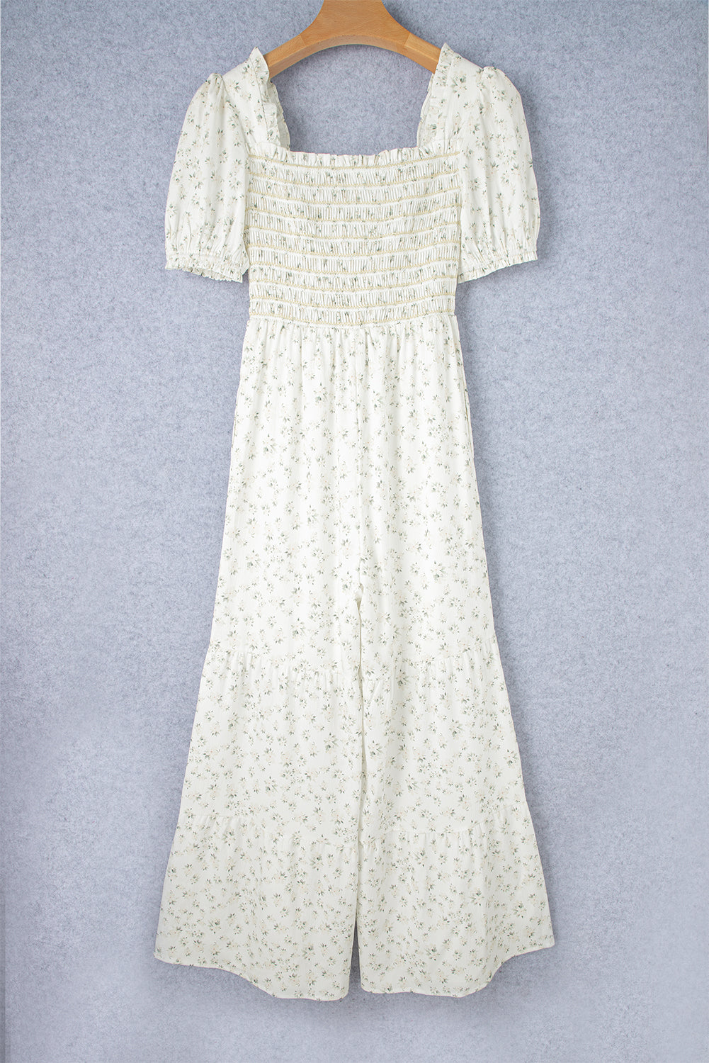 Threaded Pear Ella Short Puff Sleeve Jumpsuit