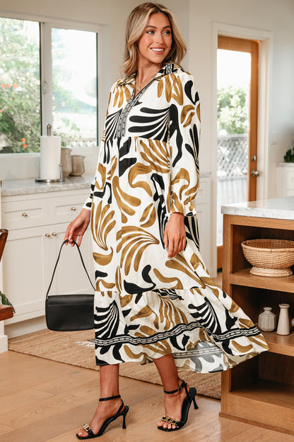 Threaded Pear Zaylee Sleeve Ruffle Hem Dress